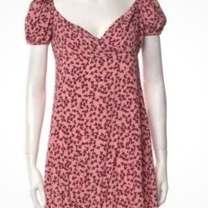 Alexis Pink Babydoll Mini Dress with Puff Sleeves